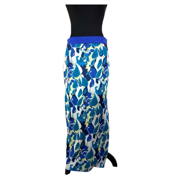 STAUD Giovanni Skirt Midi Pull On Abstract Print Hi-Rise Size Large - Picture 2 of 9
